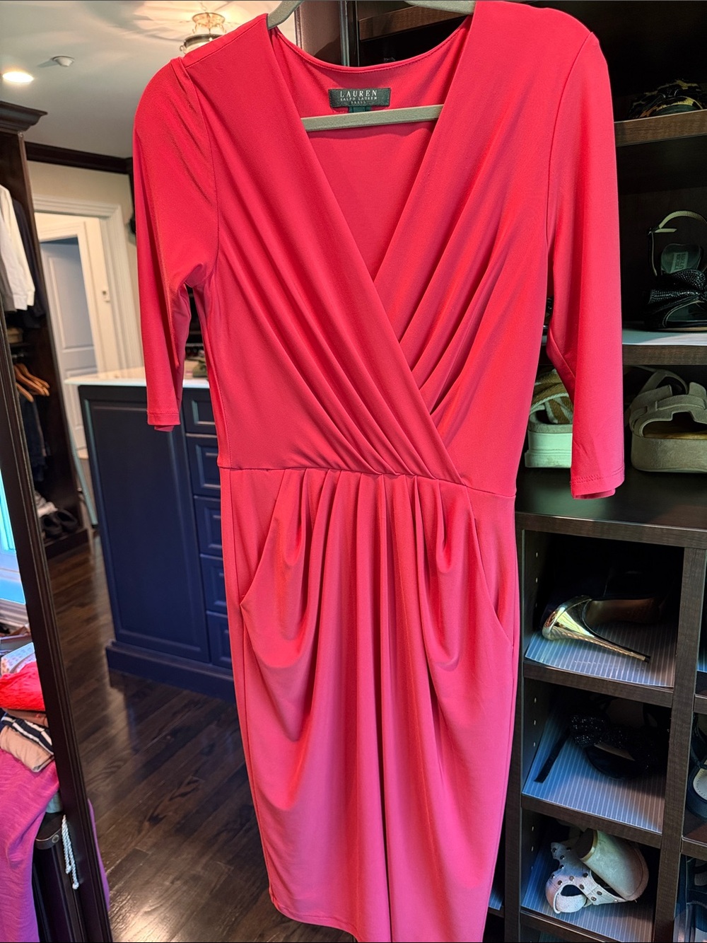 Lauren by Ralph Lauren pink Jersey Dress with pockets